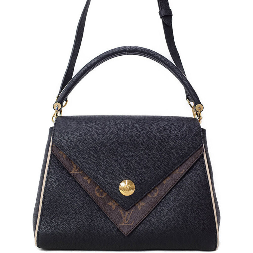 Louis Vuitton Grained Calfskin Monogram Double V 2way handbag Black - Picture 1 of 8